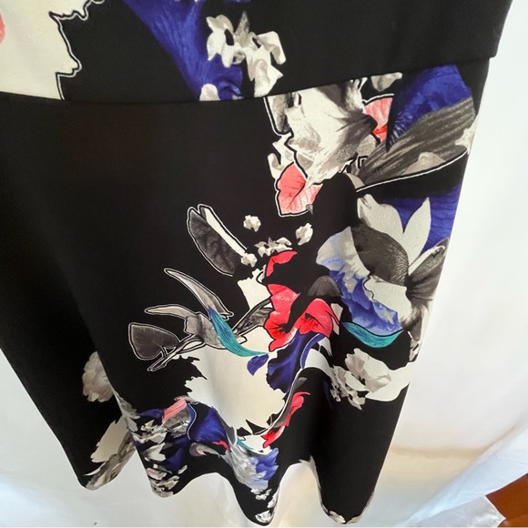 Signature by Sangria Red and Blue Flutter Sleeve Sheath Dress - Picture 3 of 4